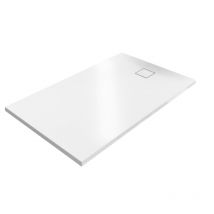 Bacs à douche Hüppe EasyFlat fonte minérale 1600x52x900 mm Ecoulement:côté court, blanc