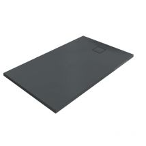 Bacs à douche Hüppe EasyFlat fonte minérale 1700x52x750 mm Ecoulement:côté court, anthracite mat