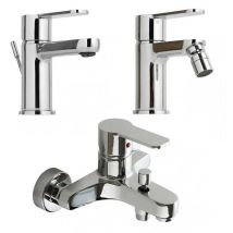 Badarmaturen In Messing Verchromt Waschtisch, Bidet Und Badewanne Nora