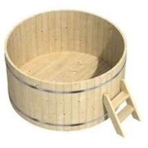 Finntherm - Badefass Bergen aus Holz, Badebottich, Hot Tub, Schwimmbecken, Jacuzzi outdoor, ø 180 x 101 cm, ohne Ofen