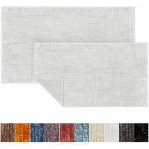 Badematte Coral Chenille-Struktur Weiß 50 x 80 cm