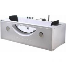 Simba - Whirlpoolbadewanne 180 x 90 cm weiß Chromotherapie - Harmony