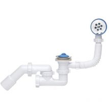 Badewannensiphon mit Metallsieb und Stopfen – Edelstahl – 5901095513145