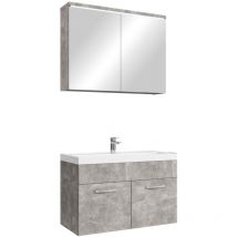 Badplaats - Badezimmer Badmöbel-Set Paso 02 80cm Waschbecken Beton - Untersc