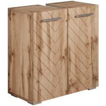 Waschbecken-Unterschrank Jupiter 60 x 30 x 60 cm – Eiche – Fisch