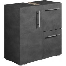Badezimmer Badmöbel Mars 60cm - Dunkle grau - Unterschrank Badmö
