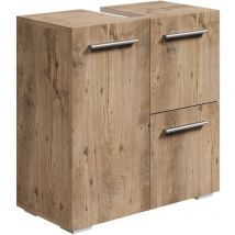 Badplaats - Badezimmer Badmöbel Mars 60cm - Eiche Kastanie - Unterschrank Ba