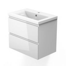 50cm - Mineralguss Waschbecken Vormontieren Unterschrank