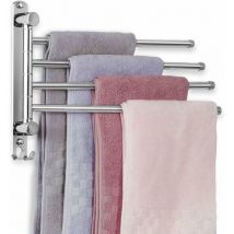 Yoyaxi - Ahlsen Badezimmer-Handtuchhalter mit 4 um 180° drehbaren Stangen, Handtuchtrockner aus Edelstahl SUS304, 34 cm, Wand-Handtuchhalter,