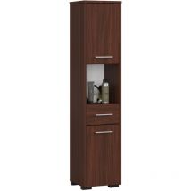 Abamihome - Badezimmersäule akord fin Wenge 30 cm 2 Türen Schublade 5 Ebenen B30 x H140 x T30 cm