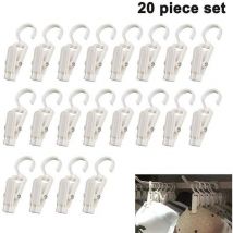 Linghhang - 20 Stück Badezimmerhaken, robuste Kleiderhaken aus Kunststoff