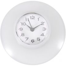 Badezimmer-küchenspiegel-wanduhr Mit Saugnapf, Wasserdicht, Quarzuhr, Dekoration, Weiß