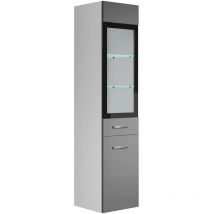Badplaats - Badezimmer Schrank Rio 131 cm Hochglanz Grau Fronten – Regal Sch