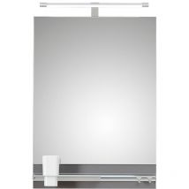 Badezimmer Spiegel mit led Beleuchtung QENA-66 in Silber, b/h/t ca. 50/74/9,5 cm