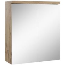 Badplaats - Badezimmer Spiegelschrank Toledo 60cm Kastanien Eiche – Stauraum