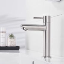 Badezimmerarmatur Nur Für Kaltes Wasser Mit Auslaufhöhe 11,3 Cm, Edelstahl-kaltwasser-handwascharmatur, Kaltwasser-waschtischarmatur Für Die Toilette