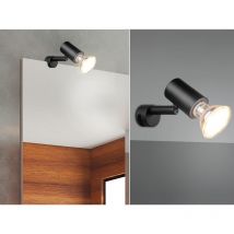 Trio Lighting - Badezimmerlampe lorenzo in Schwarz - Spiegelklemmleuchte mit schwenkbarem Spot