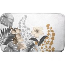 Badezimmermatte mit Blumenmuster, kelly, 45 x 75 cm