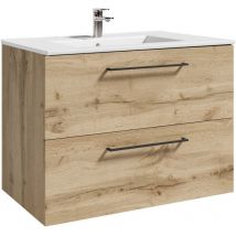 Badplaats - Badezimmermöbel-Set Belem 80 x 45 cm - Eiche - Badezimmerschrank