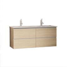 Badezimmermöbel Wabi 120 cm in Malmoe-Eiche mit Doppelwaschbecken – Kassia