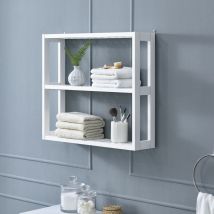 [en.casa] - Badezimmerschrank Anderlecht 54x60x15 cm Regal mit 3 Ablagen Weiß en.caa