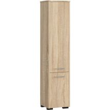 Abamihome - Badezimmersäule Akord Fin Sonoma-eiche 30 Cm 2 Türen 5 Ebenen B30 X H140 X T30 Cm