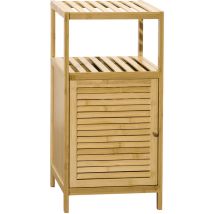 Badezimmerschrank Badschrank Mit Offenem Fach, Beistellschrank Mit Kippschutz, Aufbewahrungsschrank Für Badezimmer, Bambus, Natur, 33 X 35,5 X 67 Cm -
