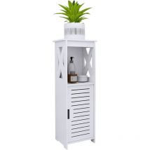 Badezimmerschrank Badunterschrank Wandregal Badezimmerregal mit Türen 26x20x75cm Weiß