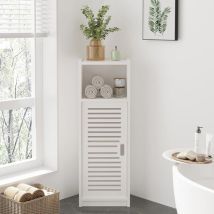 Badezimmerschrank Mit Großer Tür, 3 Schubladen, Aufbewahrungsschrank Mit Tür, Regal Auf Füßen, 80 X 25 X 22 Cm, Weiß