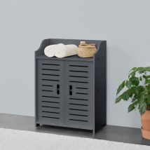 [en.casa] - Badezimmerschrank Trosa 62x45x25 cm wpc Dunkelgrau en.casa