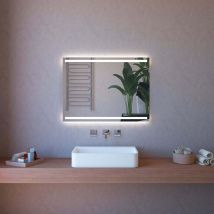 Badezimmerspiegel 100x70cm Mit Hintergrundbeleuchtung Und Anti-beschlag Bluetooth Etr113