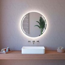Badezimmerspiegel Mit Led-hintergrundbeleuchtung 90 Cm Rund Poliert Etr129-m