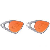Intratone - Lot de 2 badges électroniques orange - badges mifare en inox 08-0108 (ne se programme que par le syndic )