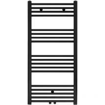Badheizkörper - Mittelanschluss Schwarz Matt Gebürstet - 1200 x 600 (HxB)- 616W