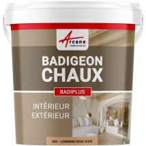Arcane Industries - Badigeon à la chaux décoration intérieure extérieur maison badiplus - 5 kg (jusqu'à 25 m²) Lisbonne - Rose Ocre