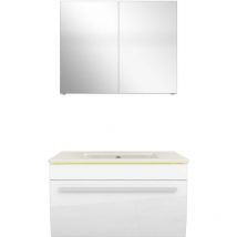 Acquavapore - Badmöbel Set Gently 3 V1 Weiß Mdf Waschtisch 70cm Mit 1x 5w Led-strahler