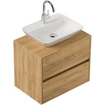Badmöbel Taifun 80cm Mit Modernem Aufsatzwaschbecken Eiche Gold