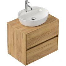 Badmöbel Taifun 80cm Mit Ovalem Aufsatzwaschbecken Eiche Gold