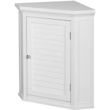 Teamson Home - Glancy Abnehmbarer Eck-Wandschrank mit Verstellbarem Regal, Weiß