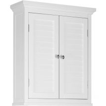 Teamson Home - Badschrank Badmöbel Weiß Holzschrank Doppeltür Wand Badezimmer Teamson ELG-583