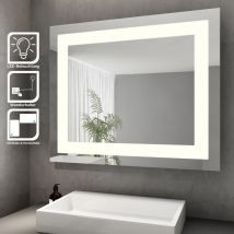 Sonni - Badspiegel Badezimmerspiegel led Beleuchtung Wandspiegel 50x60cm kaltweiß licht Wandschalter Energiesparender,IP44