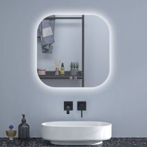 Acezanble - Badspiegel led Touch Wandspiegel Quadrati Badezimmerspiegel Beleuchtung nur Kaltwei Einstellbare Helligkeit 60cm