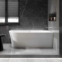 Bernstein - Bañera acrílica exenta nova slim line - Instalación recta - Con sifón y grifo mezclador 8028B, 170 x 78 cm