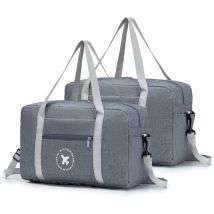 Aougo - Bagage Cabine 40x20x25, Sac de Voyage, Sac Cabine Avion Pliable Valise Cabine, Bagage Cabine Bagag Sac Duffel (2 pièces)