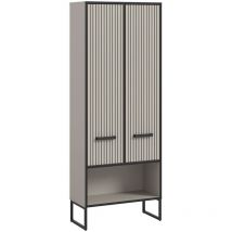Ebuy24 - Bagno Hochschrank Bad 2 Türen hellgrau, cremefarben.