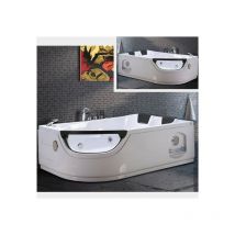 Bagno Italia - vasca da bagno idromassaggio 8 getti 180x120 cm ozonoterapia e cromoterapia versione destra