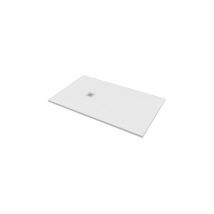 Piatto doccia 70x100 h.2,8 in marmo resina effetto pietra bianco - Bianco opaco