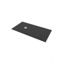 Bagno Expert - Piatto doccia 80x160 h.2,8 in marmo resina effetto pietra nero - Nero opaco