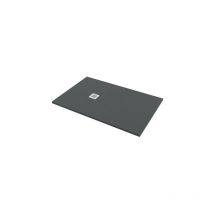 Bagno Expert - Piatto doccia 90x110 h.2,8 in marmo resina effetto pietra grafite - Grafite opaco