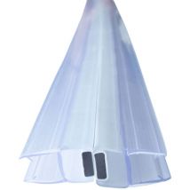 Duschdichtung Magnetdichtung für Duschtüren 180 Grad Transparent 8mm Glasstärke, 200cm Schiebetür oder Pendeltür im 180 Grad Schließwinkel, PVC